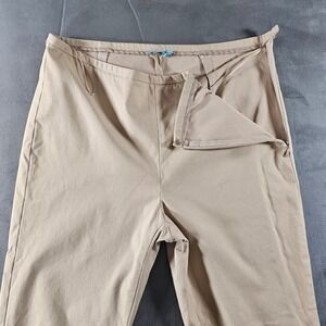 J. McLaughlin Pants Tan Beige Side Zip Slim Straight Leg Stretch Women's 6